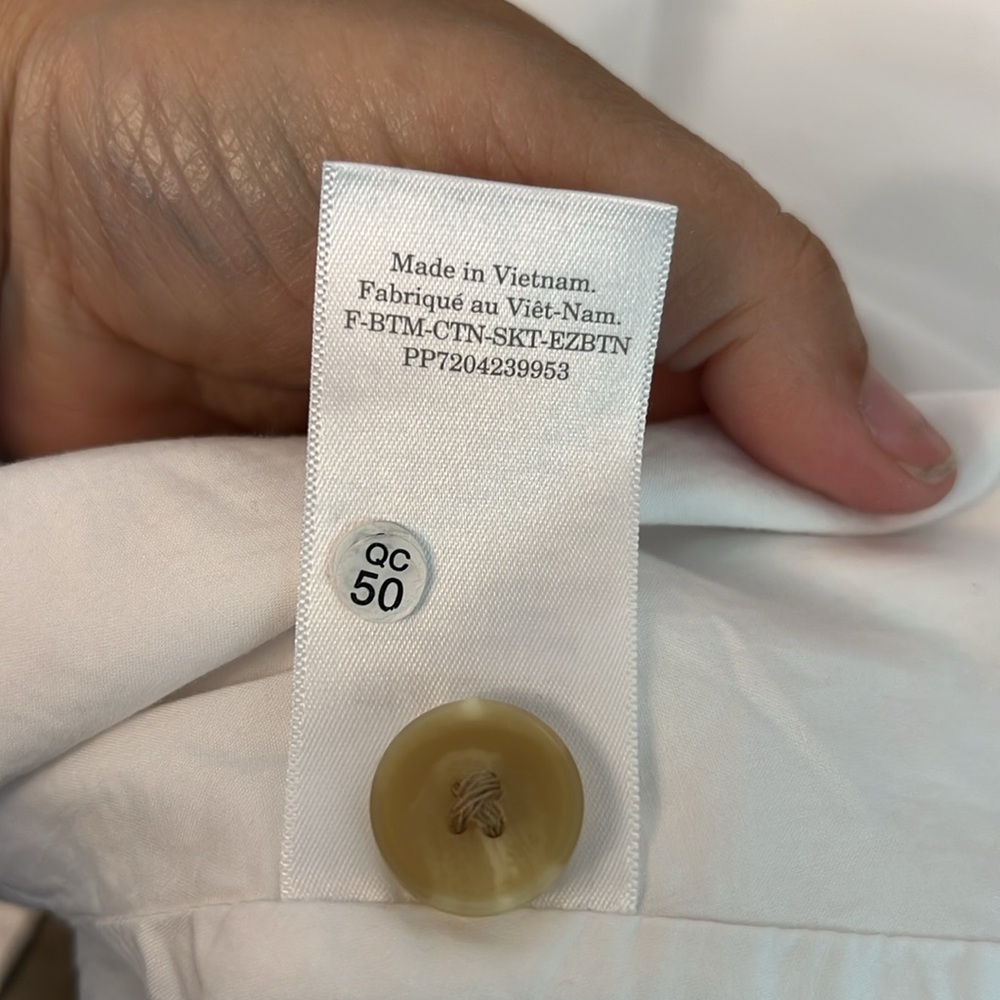 EVERLANE EASY BUTTON FRONT WHITE MIDI  SKIRT SIZE XL - Picture 10 of 16